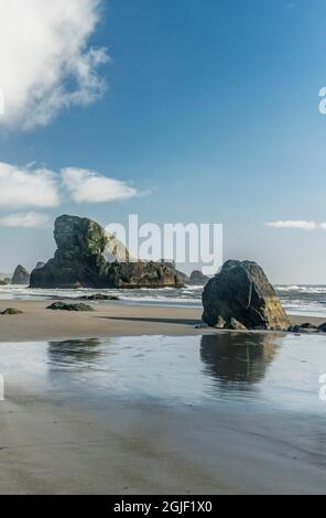 Oregon, Pistol River State Scenic Viewpoint, Meyers Beach Stockfoto