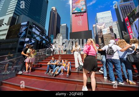 Das Riesenrad wurde am Times Square in NYC neu eröffnet Stockfoto