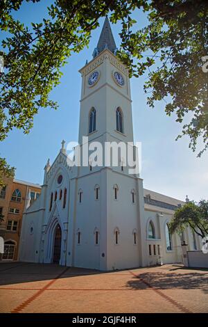 Kathedrale von San Agustin auf dem Platz in Laredo, Texas. Stockfoto