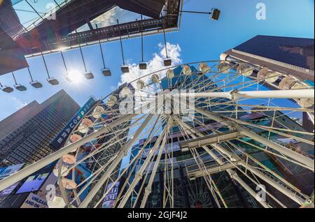 Das Riesenrad wurde am Times Square in NYC neu eröffnet Stockfoto