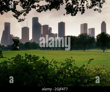 Skyline von Houston, Texas vom Memorial Park Stockfoto