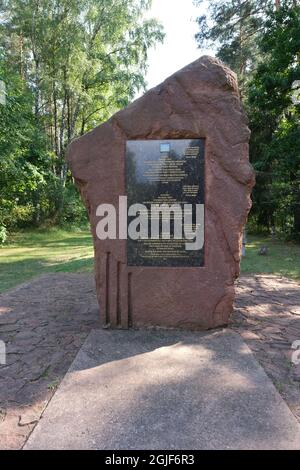 Treblinka, Polen - 22. Juli 2021: Hinrichtungslager Treblinka. Gedenkstätte. Sommer bewölkt Tag Stockfoto