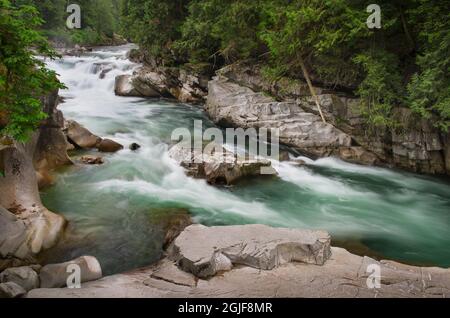 USA, Staat Washington. Skykomish River. Stockfoto