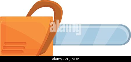 Baum Kettensäge Symbol Cartoon-Vektor. Gartenpflege. Mann, Arbeiter Stock Vektor