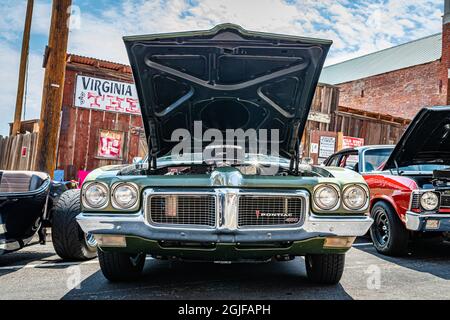 Virginia City, NV - 30. Juli 2021: 1970 Pontiac LeMans auf einer lokalen Automobilmesse. Stockfoto