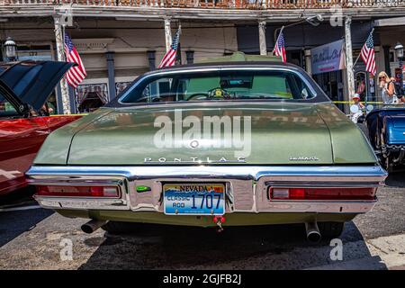 Virginia City, NV - 30. Juli 2021: 1970 Pontiac LeMans auf einer lokalen Automobilmesse. Stockfoto