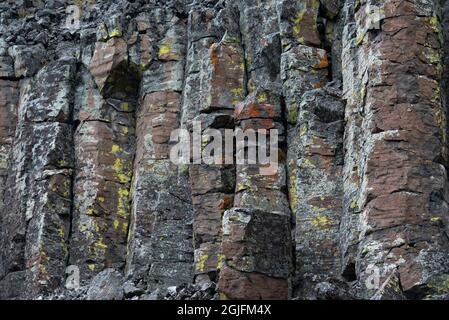 USA, Wyoming. Sheepeater Cliffs Detail, Yellowstone National Park. Stockfoto