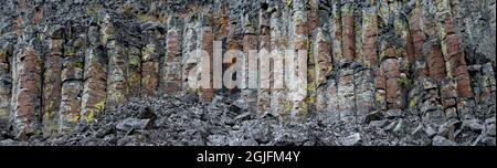 USA, Wyoming. Sheepeater Cliffs Detail, Yellowstone National Park. Stockfoto