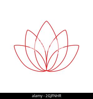 Lotus Linie Stil Symbol, Lotos Vektor-Logo-Design Stock Vektor