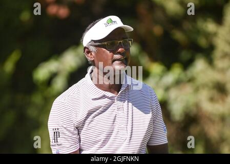 Missouri, Usa. 9. September 2021: 9. September 2021: Vijay Singh während des Pro-am-Tages des Ascension Charity Classic im Norwood Hills Country Club in Jennings, MO Richard Ulreich/CSM Credit: CAL Sport Media/Alamy Live News Stockfoto