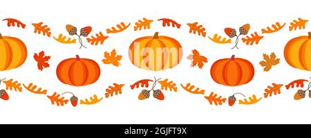 Happy Thanksgiving Day Urlaub geometrische nahtlose Vektor-Bordüre Muster Stock Vektor