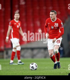 Piotr Zielinski von Polen während des Fußballspiels England gegen Polen Stockfoto