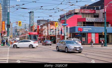 Chinatown Toronto ist ein überwiegend chinesisches Viertel in Totonto's Innenstadt. Im Zentrum der Dundas Street West und Spadina Avenue Area i Stockfoto