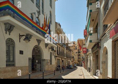 Buñol ist eine Gemeinde der Valencianischen Gemeinschaft, die sich im Landesinneren der Provinz Valencia in der Region La Hoya de Bunol, Spanien, befindet Stockfoto