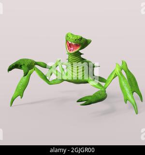 3d-Illustration einer isolierten Alien-Mantis Stockfoto