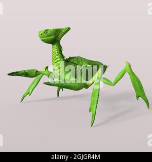 3d-Illustration einer isolierten Alien-Mantis Stockfoto