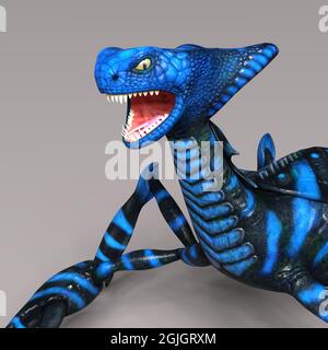 3d-Illustration einer isolierten Alien-Mantis Stockfoto