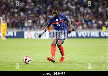 Kurt Zouma aus Frankreich während der FIFA Fußball-Weltmeisterschaft Katar 2022, Qualifikation, Gruppe-D-Fußballspiel zwischen Frankreich und Finnland am 7. September 2021 im Groupama-Stadion in Decines-Charpieu bei Lyon, Frankreich - Foto Jean Catuffe / DPPI Stockfoto