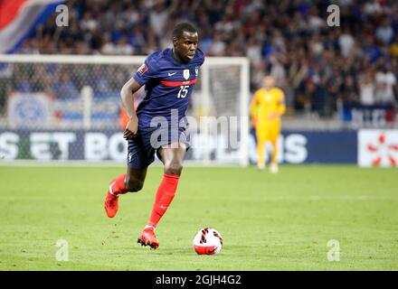 Kurt Zouma aus Frankreich während der FIFA Fußball-Weltmeisterschaft Katar 2022, Qualifikation, Gruppe-D-Fußballspiel zwischen Frankreich und Finnland am 7. September 2021 im Groupama-Stadion in Decines-Charpieu bei Lyon, Frankreich - Foto Jean Catuffe / DPPI Stockfoto