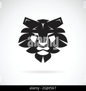 Vektor von Löwen Gesicht Design auf weißem Hintergrund. Wilde Tiere. Lion-Logo oder -Symbol. Leicht editierbare Vektorgrafik mit Ebenen. Stock Vektor