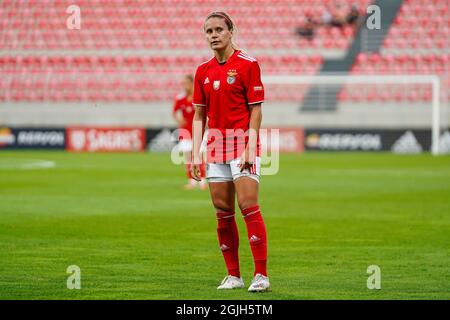 Seixal, Portugal. September 2021. Cloe Lacasse aus Benfica in Aktion während des UEFA Women's Champions League Round 2, Qualifying Match der 2. Etappe zwischen Benfica und Twente auf dem Futebol Campus. (Endergebnis: Benfica 4:0 Twente) Credit: SOPA Images Limited/Alamy Live News Stockfoto