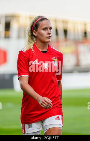 Seixal, Portugal. September 2021. Cloe Lacasse aus Benfica in Aktion während des UEFA Women's Champions League Round 2, Qualifying Match der 2. Etappe zwischen Benfica und Twente auf dem Futebol Campus. (Endergebnis: Benfica 4:0 Twente) Credit: SOPA Images Limited/Alamy Live News Stockfoto