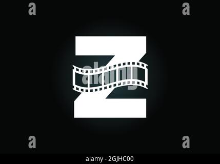 Anfängliches Z-Monogramm-Alphabet mit Filmrolle. Video- und Film-Logo-Konzept. Schrift-Emblem. Logo für das Entertainment-Geschäft und das Unternehmen Stock Vektor