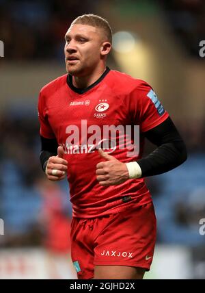 Aktenfoto vom 21-02-2020 von Saracens Nick Isiekwe Ausgabedatum: Freitag, 10. September 2021. Stockfoto