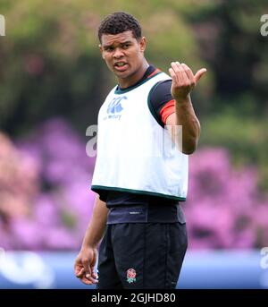 Aktenfoto vom 31-05-2018 von Nathan Earle aus England während der Trainingseinheit im Pennyhill Park, Bagshot. Ausgabedatum: Freitag, 10. September 2021. Stockfoto