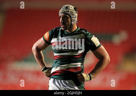 Datei-Foto vom 03-04-2021 von Tomas Lavanini von Leicester Tigers während des Heineken Challenge Cup-Spiels in der Welford Road, Leicester. Bilddatum: Samstag, 3. April 2021. Ausgabedatum: Freitag, 10. September 2021. Stockfoto