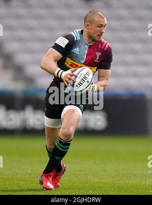 Fileboto vom 09-05-2021 von Mike Brown von Harlequins während des Spiels der Gallagher Premiership in Twickenham Stoop, London. Bilddatum: Sonntag, 9. Mai 2021. Ausgabedatum: Freitag, 10. September 2021. Stockfoto