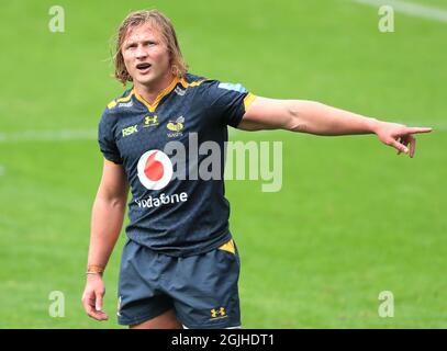 Aktenfoto vom 15-05-2021 von Wesps' Tommy Taylor während des Spiels der Gallagher Premiership in der Ricoh Arena, Coventry. Bilddatum: Samstag, 15. Mai 2021. Ausgabedatum: Freitag, 10. September 2021. Stockfoto