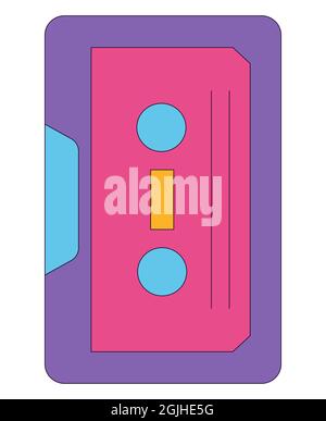 Flache Ikone der violetten Ikone im 90s Retro-Stil isoliert auf weißem Hintergrund. Stock Vektor