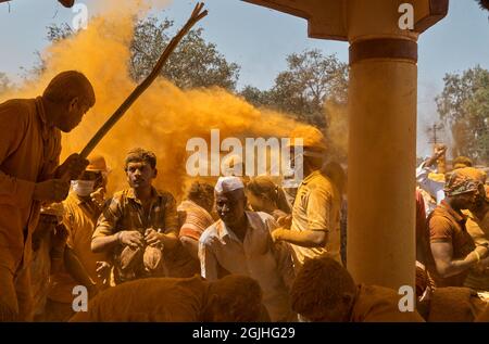 Pattankodoli Haldi jährliches Festival, in Kolhapur, Indien. Stockfoto