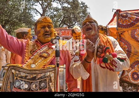 Pattankodoli Haldi jährliches Festival, in Kolhapur, Indien. Stockfoto