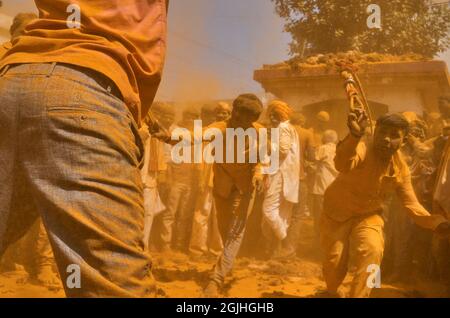 Pattankodoli Haldi jährliches Festival, in Kolhapur, Indien. Stockfoto