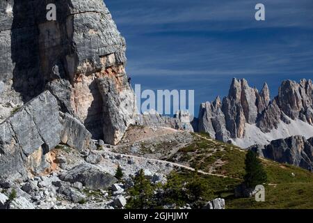 Cinque Torri, Cortina, Dolomiten, Italien Stockfoto