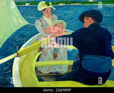 Klassisches Kunstwerk - Mary Cassatt Kunstwerk mit dem Titel The Boating Party - 1894 Stockfoto