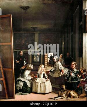 Klassisches Kunstwerk - Diego Velázquez Kunstwerk mit dem Titel Las Meninas - The Ladies in Waiting - 1656 Stockfoto