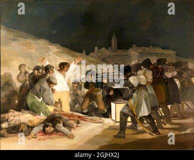 Klassische Kunstwerke - El Tres de Mayo - Francisco de Goya - 3. Mai - 1814 Stockfoto