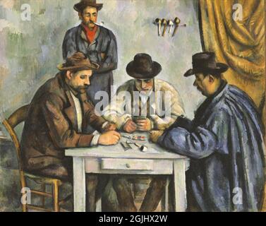 Klassisches Kunstwerk - Paul Cezanne Kunstwerk mit dem Titel The Card Players - 1890-1892 Stockfoto