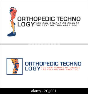 Medizinische orthopädische mit prothetischen Gliedmaßen Logo-Design Stock Vektor