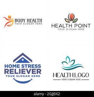 Healthcare Home Reliever Stress Körper Gesundheit Logo-Design Stock Vektor