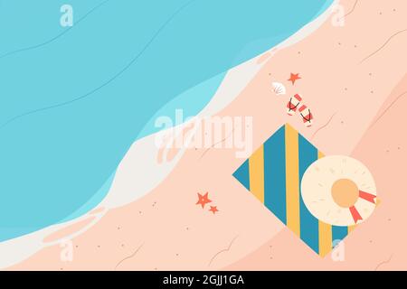 Handgezeichneter Sommer Hintergrund Vektor-Illustration. Stock Vektor
