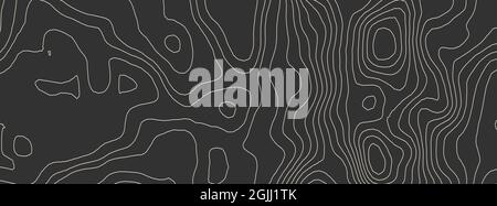 Konturen Vektortopographie. Vektordarstellung der geografischen Bergtopographie. Topografische Mustertextur. Höhenlinien der Höhengrafiken der Höhenlinien. Stock Vektor