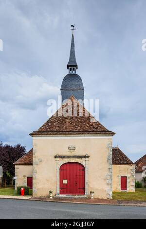 Kirche Saint Etienne, Bouesse, Indre (36), Frankreich. Stockfoto