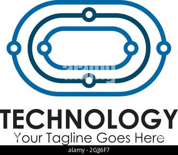 Technologie-Logo-Design mit Verwendung von Schaltelement Vektor-Vorlage Abbildung Stock Vektor