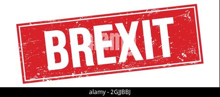 BREXIT Text auf rotem grungy Rechteck Stempelzeichen. Stockfoto