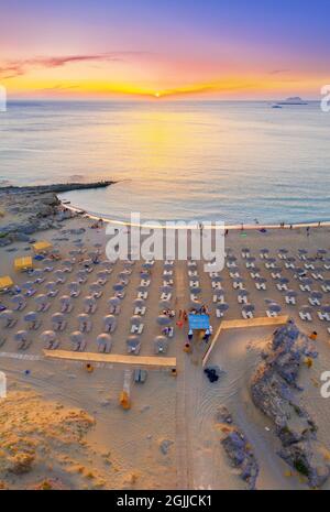 Berühmte Sandstrand von Falasarna im Norden westlich von Chania, Kreta, Griechenland. Stockfoto