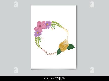 Wunderschönes digitales handbemaltes feminines Aquarell Premium florales Rahmendesign Stock Vektor